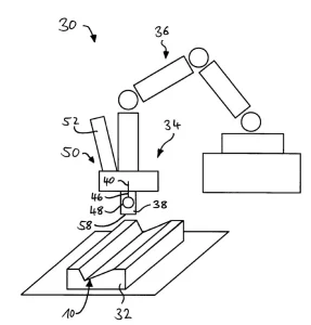 Patent sketch: Metalized nozzle applicator