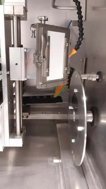 Rain erosion sample installed in the test rig at an angle